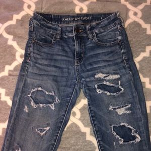 AE Covered Rip Jeans Size: 4 Regular